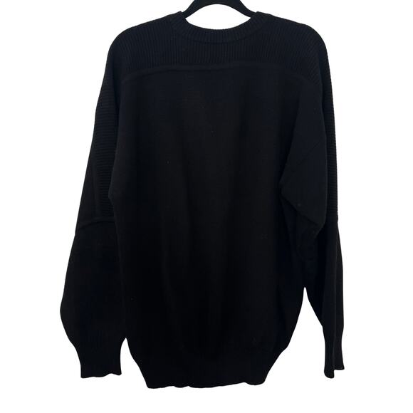 Bogner Vintage Hong Kong Wool Acrylic Sweater in Black Size L 90s Luxury Ski - Picture 6 of 10